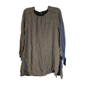 NWT ZARA Black White Gingham One Piece Long Sleeve Romper Womans Size‎ Medium